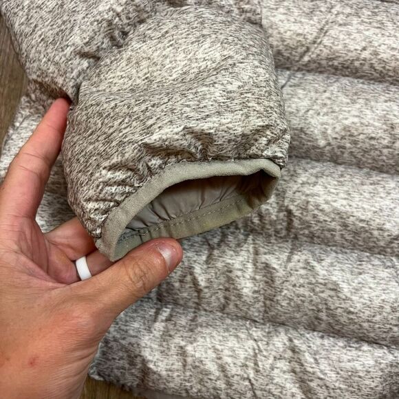 Lands' End Packable Down Puffer Jacket Heathered Brown Mock Neck Women's S - Picture 10 of 11